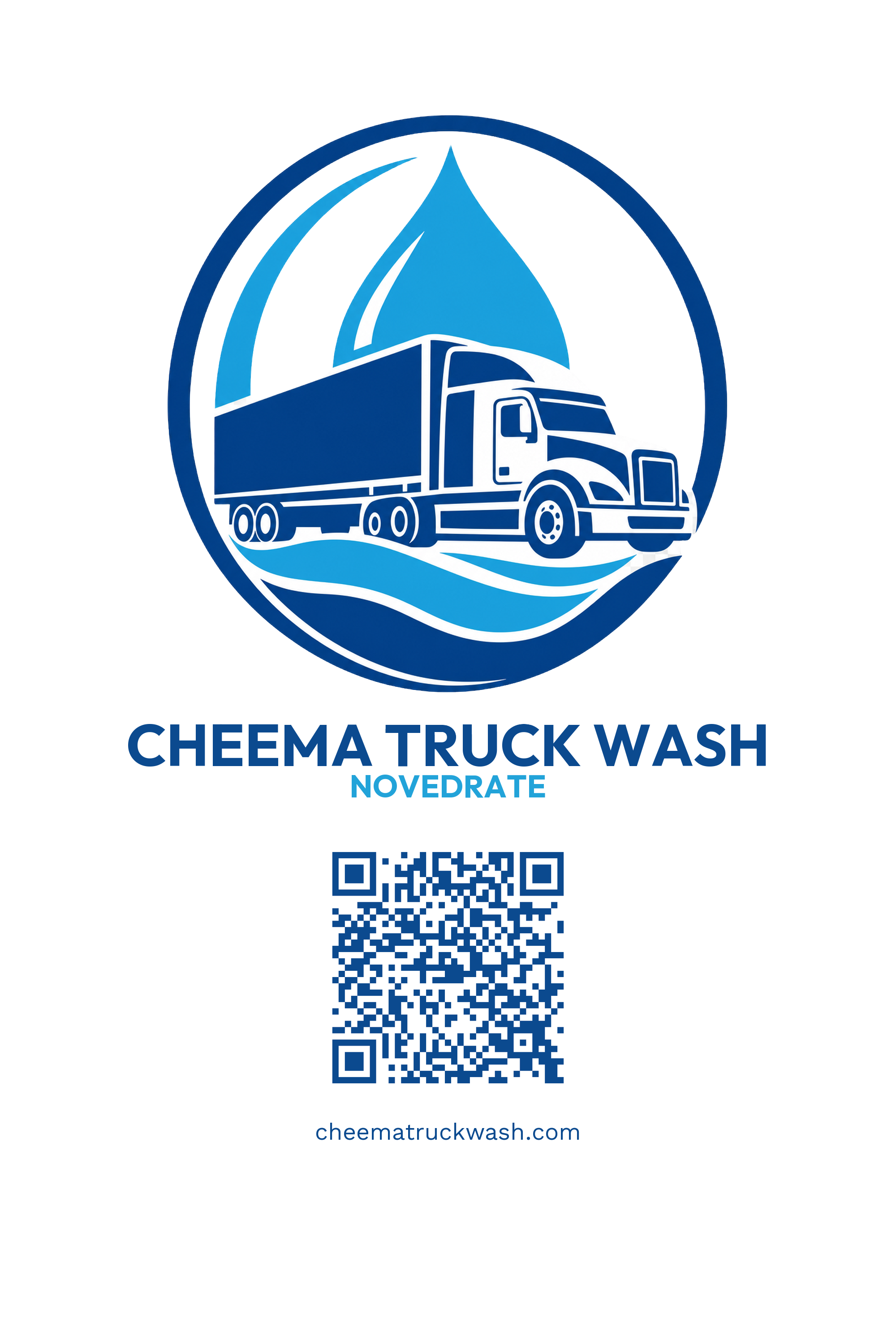 Logo circolare con QR Cheema Truck Wash
